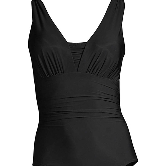 Lands End swimsuit Grecian tummy control black - Picture 7 of 7